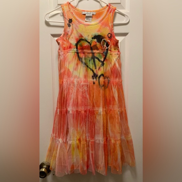 Girls size 10 sleeveless layered dress Just kidding by La Belle - Picture 1 of 4